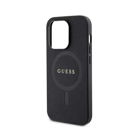 Guess Saffiano MagSafe - iPhone 15 Pro Tasche (schwarz)