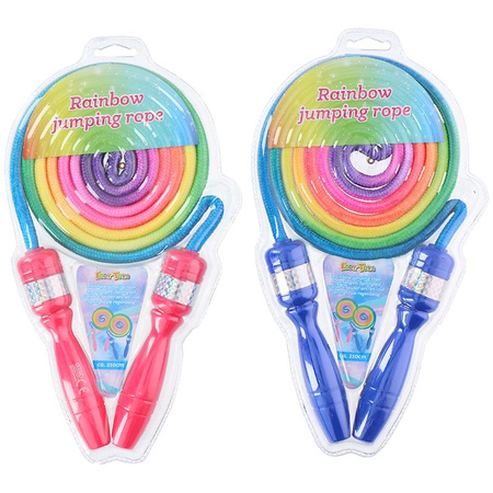 Eddy Toys - Buntes Springseil 210 cm (blaue Griffe)