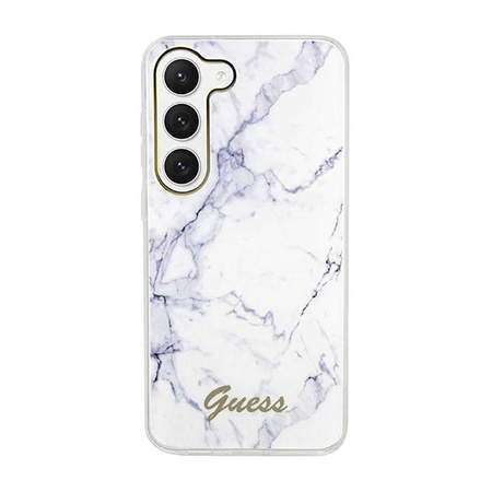 Guess Marble Collection - Case for Samsung Galaxy S23 (White)