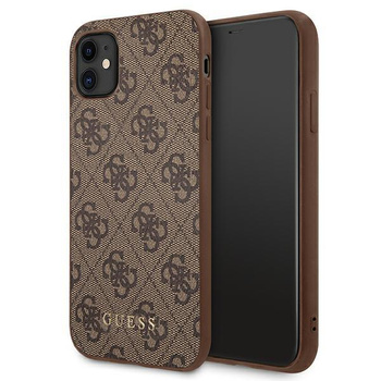 Guess 4G Metal Gold Logo - pouzdro pro iPhone 11 (hnědé)