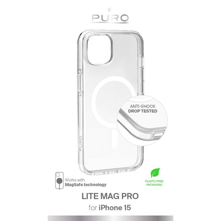 PURO LITEMAG PRO - iPhone 15 MagSafe tok (átlátszó)