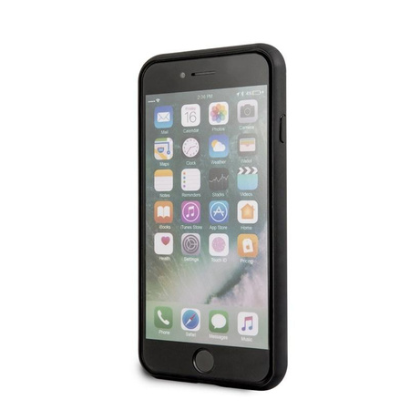 Guess Marble Glass Gold Glitter - pouzdro pro iPhone SE 2020 / 8 / 7 (bílé)