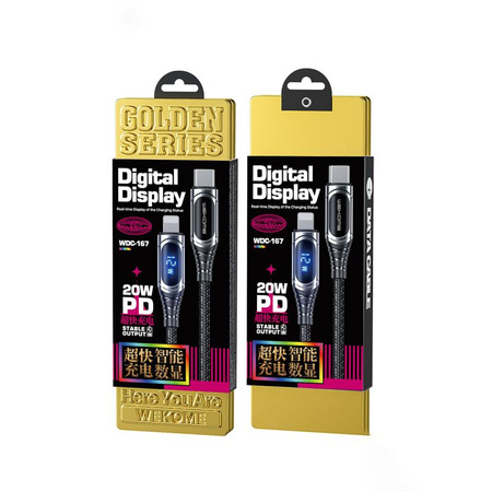 WEKOME WDC-167 Sakin Series - Připojovací kabel USB-C na Lightning Fast Charging PD 20W 1 m (matný)