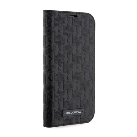 Karl Lagerfeld Saffiano Monogram - iPhone 14 tok (fekete)