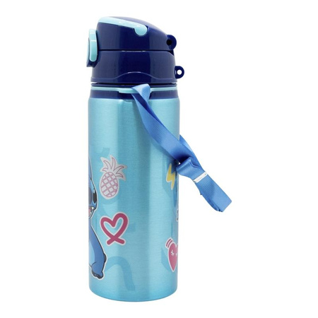 Disney Stitch - Hliníková láhev s brčkem a páskem 730 ml