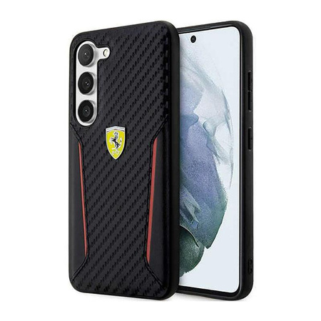 Ferrari Carbon Contrast Edges - Etui Samsung Galaxy S23+ (noir)