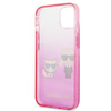 Karl Lagerfeld Gradient Ikonik Karl & Choupette - iPhone 13 Case (pink)