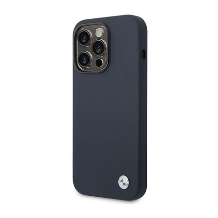 BMW Liquid Silicone Case Metal Logo MagSafe - pouzdro pro iPhone 14 Pro Max (Navy Blue)