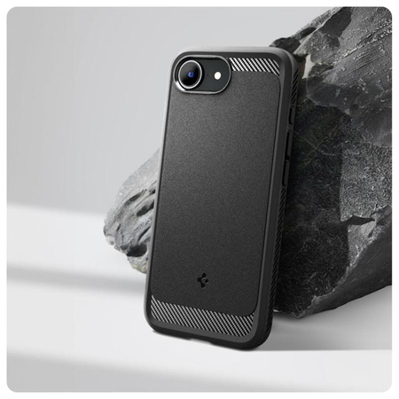 Spigen Rugged Armor MagSafe - Gehäuse für iPhone 16e (Schwarz matt)