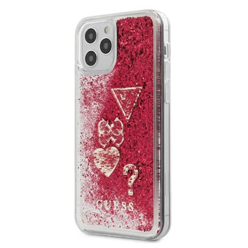 Guess Liquid Glitter Charms - iPhone 12 Pro Max Case (raspberry)