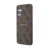 Guess 4G Collection Leder Metall Logo MagSafe - Samsung Galaxy S24+ Tasche (braun)