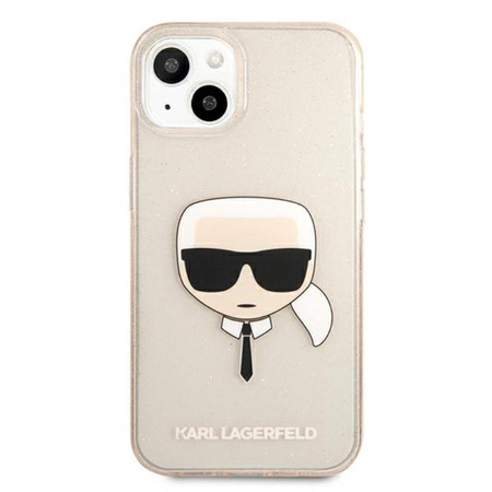 Karl Lagerfeld Karl's Head Glitter - iPhone 13 Hülle (Gold)