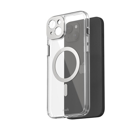 Moshi iGlaze MagSafe - Coque pour iPhone 15 Plus (Luna Silver)