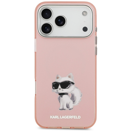 Karl Lagerfeld IML Aquarelle Choupette & Logo MagSafe - Pouzdro iPhone 17 Pro (růžové)