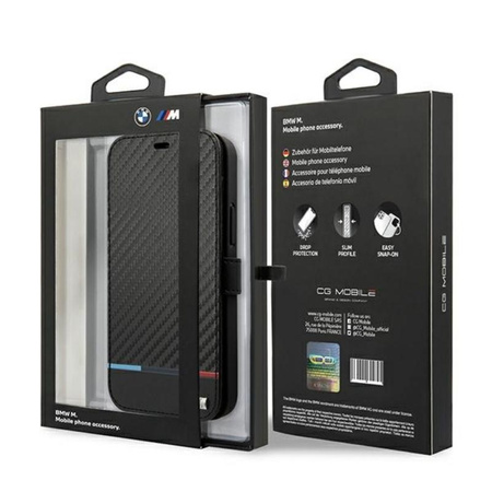 BMW Booktype M Carbon Stripe - iPhone 13 Pro Tasche (schwarz)