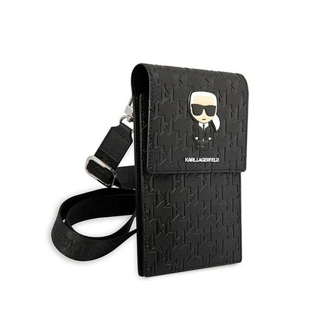 Karl Lagerfeld Monogram Ikonik Patch Wallet Phone Bag - Torba na smartfona i akcesoria (czarny)