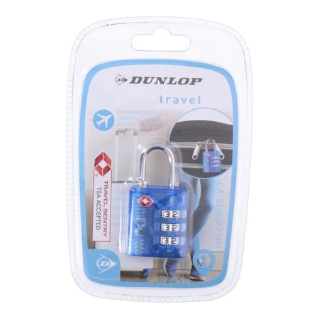 Dunlop - TSA combination lock for suitcase / luggage (Blue)