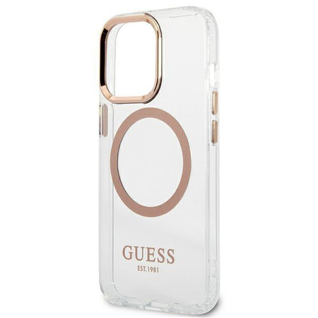 Pouzdro Guess Metal Outline Magsafe - iPhone 13 Pro (průhledné)