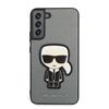 Karl Lagerfeld Saffiano Ikonik Patch - pouzdro pro Samsung Galaxy S22+ (stříbrné)