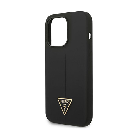 Guess szilikon háromszög logó - iPhone 14 Pro tok (fekete)