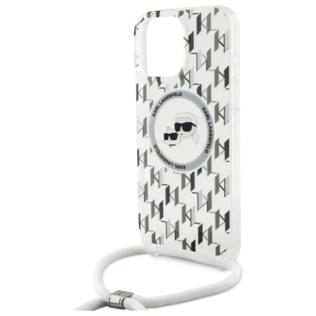 Karl Lagerfeld IML Crossbody Monogramm Karl & Choupette Head MagSafe - iPhone 16 Pro Tasche (Transparent)