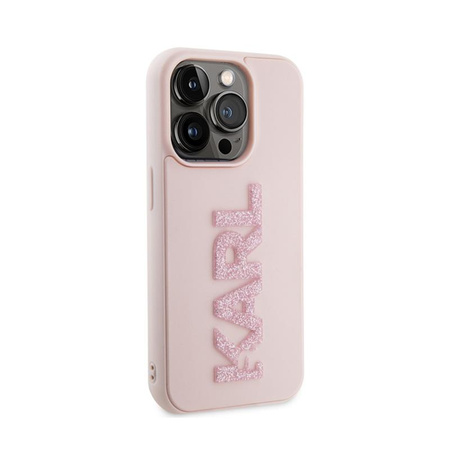 Karl Lagerfeld 3D Rubber Glitter Logo - Case for iPhone 15 Pro Max (pink)
