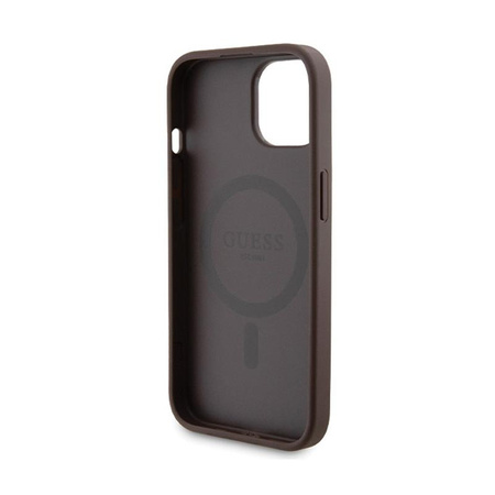 Guess Bundle Pack MagSafe 4G Metal Gold Logo - Case Set + Power Bank 5000mAh MagSafe iPhone 15 (brown)