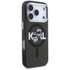 Karl Lagerfeld IML Glitter Karl & Choupette Sketch Logo MagSafe - Custodia per iPhone 17 Pro (Nero)