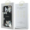 Guess MagSafe - Tasche mit genarbtem Blumenmuster für iPhone 16 (schwarz)