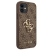 Guess 4G Big Metal Logo - pouzdro pro iPhone 12 mini (hnědé)