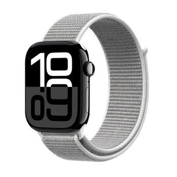 Crong Nylon - sportovní řemínek pro Apple Watch 44/45/46/49 mm (stříbrnošedý)