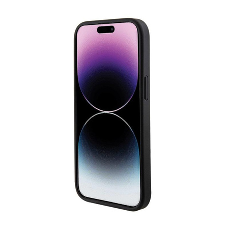 Guess 4G Bottom Stripe Metal Logo Collection - Coque pour iPhone 15 (gris)