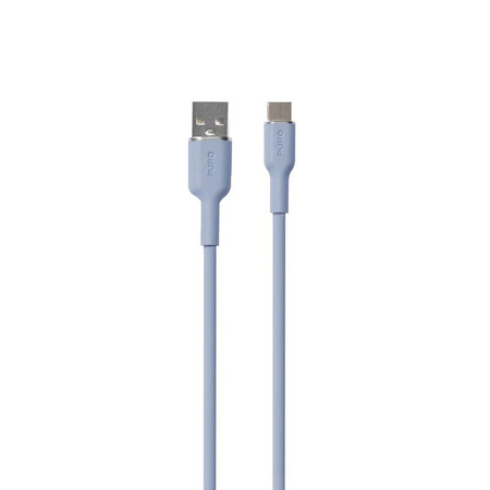 PURO ICON Soft Cable - USB-A és USB-C kábel 1,5 m (Powder Blue)