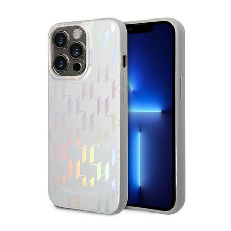 Karl Lagerfeld Monogram Irizáló - iPhone 14 Pro Max tok (ezüst)
