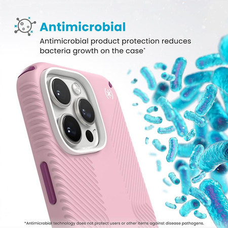 Speck Presidio2 Grip ClickLock & MagSafe - Coque pour iPhone 16 Pro Max (Wednesday Pink / Boysenberry Purple / White)