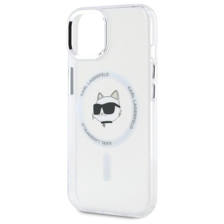Karl Lagerfeld IML Metal Choupette Head MagSafe - Case for iPhone 15 (White)