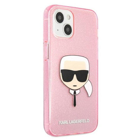 Karl Lagerfeld Karl's Head Glitter - iPhone 13 Mini Case (pink)