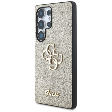 Guess Fixed Glitter Big 4G Metal Logo - Case for Samsung Galaxy S25 Ultra (Gold)