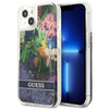 Guess Liquid Glitter Flower - kryt pro iPhone 13 mini (modrý)