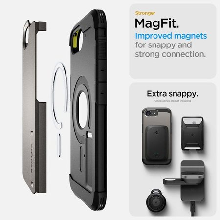 Spigen Tough Armor MagSafe - étui pour iPhone 16e (Gunmetal)