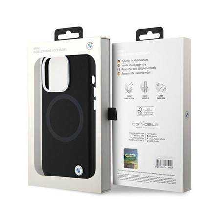BMW Signature Liquid Silicone MagSafe - iPhone 15 Pro Max tok (fekete)