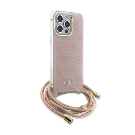 Guess Crossbody Cord 4G Print - iPhone 15 Pro tok (rózsaszín)