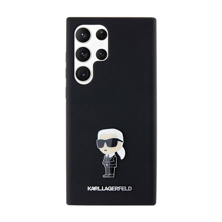 Karl Lagerfeld Silikon Ikonik Metal Pin - Hülle Samsung Galaxy S24 Ultra (czarny)