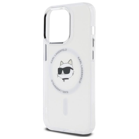 Karl Lagerfeld IML Metal Choupette Head MagSafe - Case for iPhone 14 Pro (White)