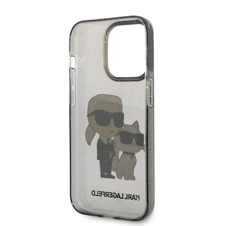 Karl Lagerfeld IML Glitter NFT Karl & Choupette - Case for iPhone 14 Pro (Black)