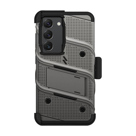 ZIZO BOLT Series - Armored case for Samsung Galaxy S23 with 9H glass for screen + holder with stand (gray)