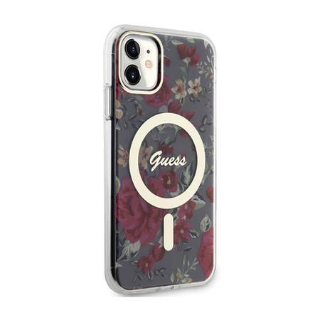 Guess Flower MagSafe - Hülle für iPhone 11 (Grün)