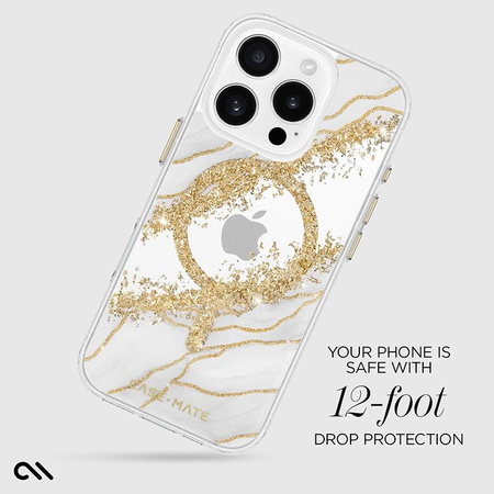 Case-Mate Karat Granite MagSafe – Etui do iPhone 16 Pro z 24K złotem