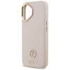 Guess Grained Strass Logo MagSafe - Hülle iPhone 17 (rosa)