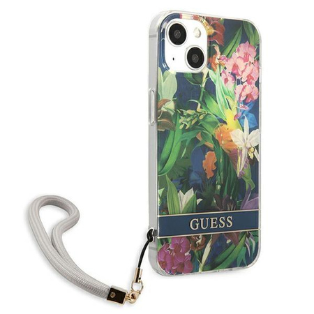 Guess Flower Cord - Schutzhülle für iPhone 13 mini (Blau)